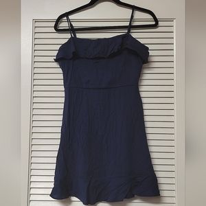 Altar'd State - Blue Ruffle Spaghetti Strap Mini Dress With Back Zipper